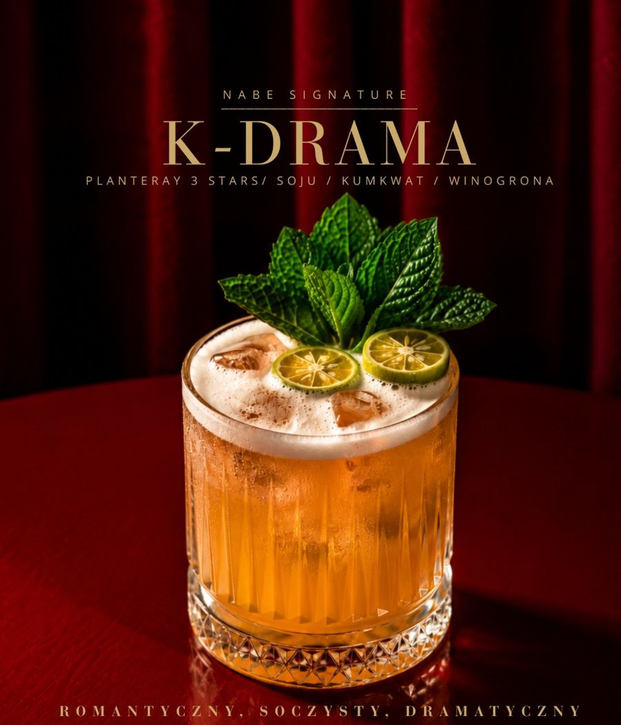 K-Drama cocktail with mint and kumquat