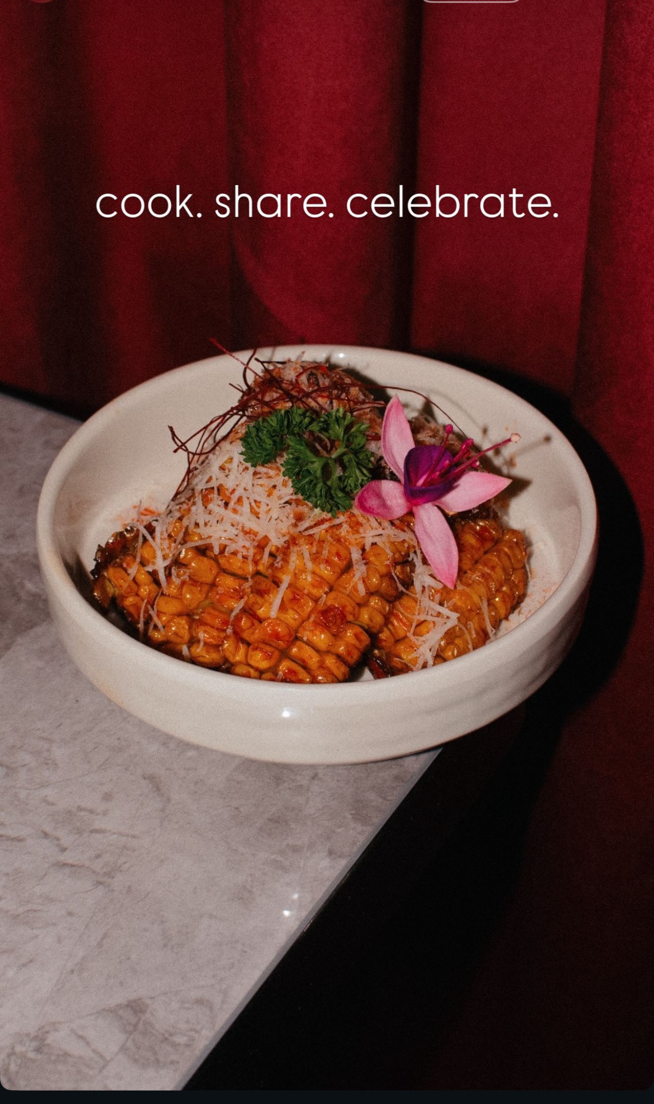 Rice bowl on travertine